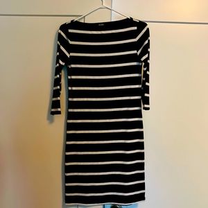 Lulu’s navy and cream stripped cotton dress